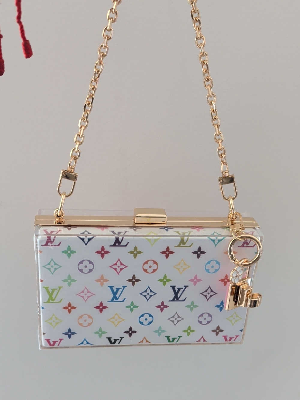 UPCYCLED Novelty Clutch with Pink Handle
